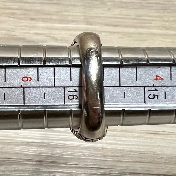 Designer JAI John Hardy Sterling Silver/14 K Gold Basket Weave Ring, Size 5 - Picture 7 of 8